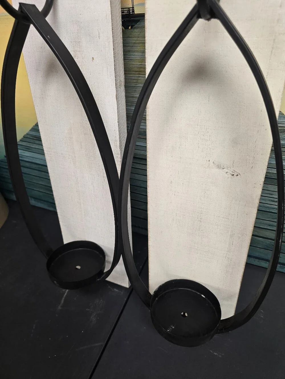 Hobby Lobby Black Metal Teardrop Hanging Candle Sconces